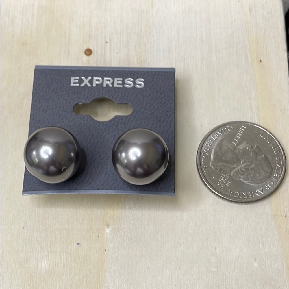 NWT Express gunmetal color earrings